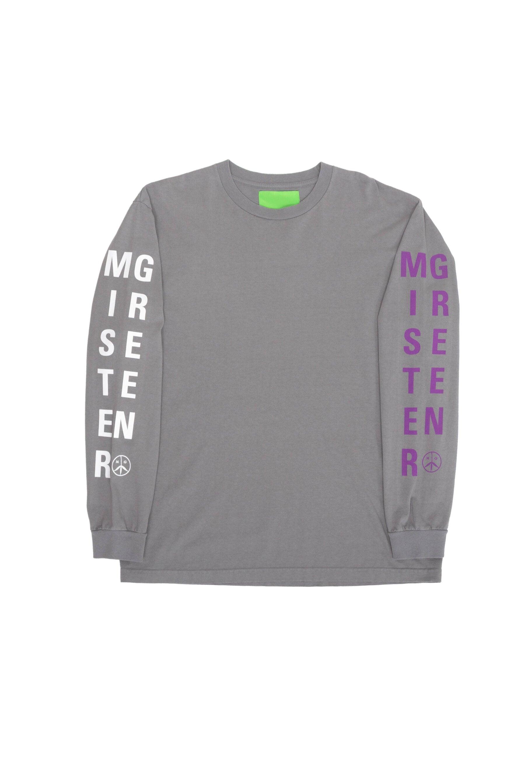 Swiss Wordmark L/S Tee - Washed Grey-Mister Green-Mister Green